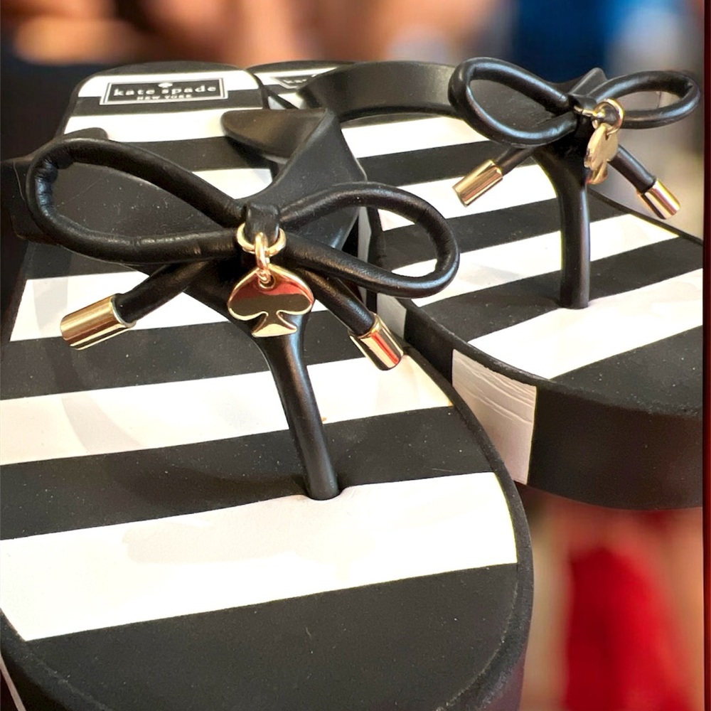 Kate Spade Black and White Platform Sandals - Picture 3 of 6